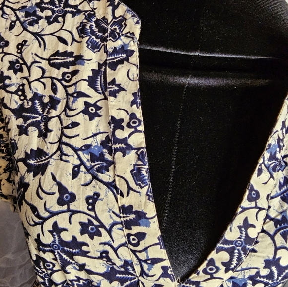 Anthropologie Tie Back Dress Size S MSRP $375 in Blue and White - Picture 11 of 11